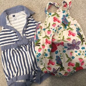 Janie and Jack and Baby Boden summer rompers